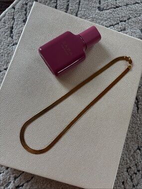 Gold Tone Herringbone Necklace